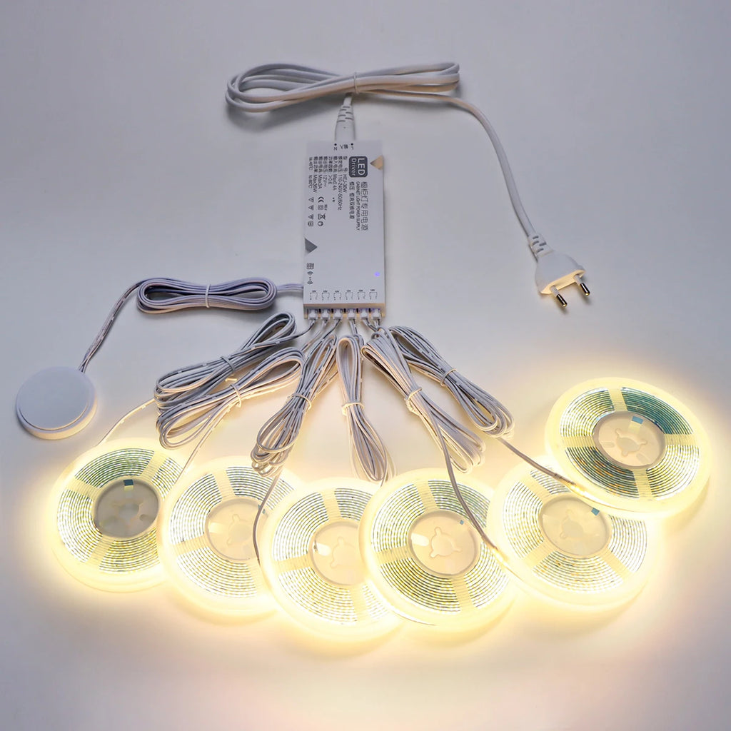 Bande LED COB 320 LEDs/m avec Capteur Tactile - Éclairage Cuisine & Plan de Travail