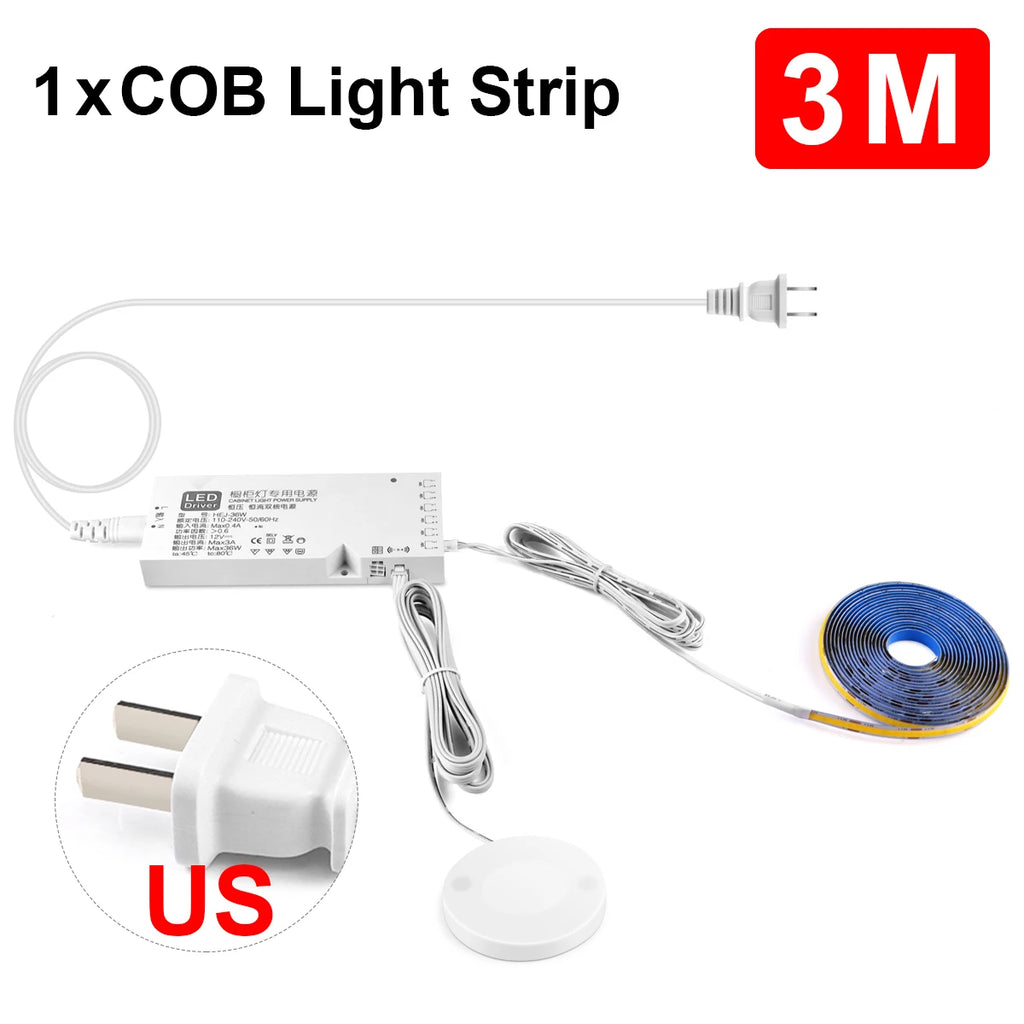 Bande LED COB 320 LEDs/m avec Capteur Tactile - Éclairage Cuisine & Plan de Travail