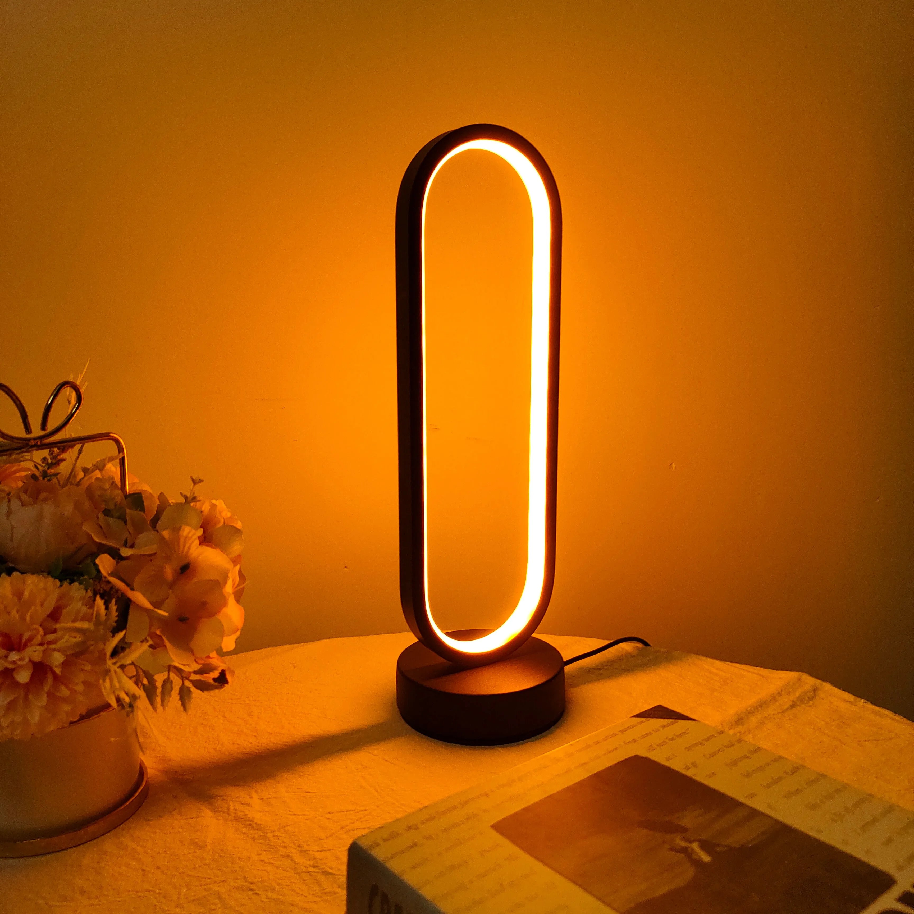 Lampe de Chevet LED Ring – Tamisage 3 Couleurs | Veilleuse Ambiance Chambre & Salon